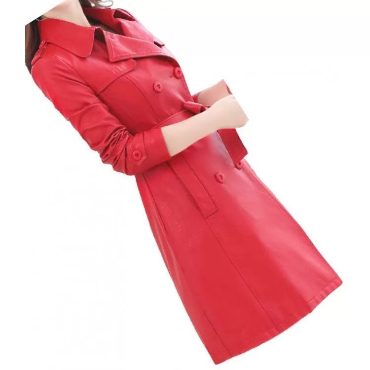 Red Leather Coat Women